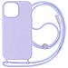 Cover Semirigida Per Iphone 15 Pro Max Cordino Nylon Serie Corda Lilla - Foto miniatura 1