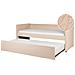 Letto Estraibile Bouclé Troyes 90 X 200 Cm Rosa Pesca - Foto miniatura 3