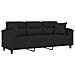 Divano A 3 Posti Con Cuscini Nero 180 Cm Tessuto Microfibra - Foto miniatura 2