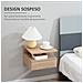 Set Da 2 Comodini Moderni Sospesi Con Cassetto E Ripiano In Legno 35x32x22.5cm, Rovere - Foto miniatura 4