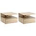 Set Da 2 Comodini Moderni Sospesi Con Cassetto E Ripiano In Legno 35x32x22.5cm, Rovere - Foto miniatura 1