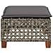 Sgabello Giardino con Cuscino Grigio 63,5x56x32cm in Polyrattan - Foto miniatura 8
