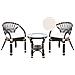 Set Bistrot Con Cuscini Pecorini Rattan Nero - Foto miniatura 2