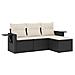 Lusso Casadino -  Set Divani Da Giardino 4 Pz Con Cuscini Nero In Polyrattan - Foto miniatura 1