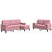 Set di Divani 3 pz con Cuscini e Rinforzi rosa in Velluto - Foto miniatura 1