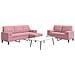 Set di Divani 3 pz con Cuscini e Rinforzi rosa in Velluto - Foto miniatura 2