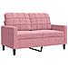 Set di Divani 3 pz con Cuscini e Rinforzi rosa in Velluto - Foto miniatura 5