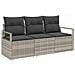 Set di divani da giardino  3 pezzi con cuscini Grigio chiaro Polyrattan, Divano da giardino 2 posti  con cuscini Grigio Polyrattan - Foto miniatura 1