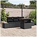 Set Divano da Giardino 5 Pezzi con Cuscini Nero Polyrattan - Foto miniatura 2