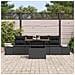 Set Divano da Giardino 5 Pezzi con Cuscini Nero Polyrattan - Foto miniatura 3