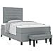 Letto a Box Spring con Materasso e Panchina Grigio Chiaro 120x190 cm Tessuto - Foto miniatura 1