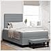 Letto a Box Spring con Materasso e Panchina Grigio Chiaro 120x190 cm Tessuto - Foto miniatura 2