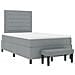 Letto a Box Spring con Materasso e Panchina Grigio Chiaro 120x190 cm Tessuto - Foto miniatura 3