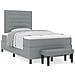 Letto a Box Spring con Materasso e Panchina Grigio Chiaro 120x190 cm Tessuto - Foto miniatura 4