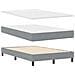 Letto a Box Spring con Materasso e Panchina Grigio Chiaro 120x190 cm Tessuto - Foto miniatura 6