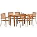 Set da Pranzo per Giardino 7 pcs Beige Poly Rattan - Foto miniatura 3