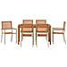 Set da Pranzo per Giardino 7 pcs Beige Poly Rattan - Foto miniatura 7