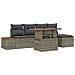 Set Divano da Giardino 6 pcs Grigio Poly Rattan - Foto miniatura 1