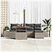 Set Divano da Giardino 6 pcs Grigio Poly Rattan - Foto miniatura 3