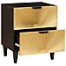 Comodino Nero e Oro 40 x 33.5 x 46 cm legno massello di mango - Foto miniatura 2