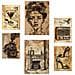 Set Di 6 Stampe Vintage Life Wine Tow Shoes Radio Donna Wine Tow Shoes Radio Donna Con Illustrazioni Di Design Negozio A3 & A4 Senza Cornice - Foto miniatura 1