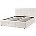 Letto Contenitore Bouclé Massognes 140 X 200 Cm Bianco Sporco - Foto miniatura 5