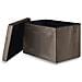 Pouf pieghevole XL in velluto marrone con contenitore - Foto miniatura 2