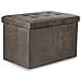 Pouf pieghevole XL in velluto marrone con contenitore - Foto miniatura 1