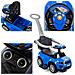 Cavalcabile spingi 3in1 auto per bambini grande auto clacson musica blu - Foto miniatura 4