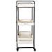 Carrello In Legno Bianco Con 3 Vassoi 89x38x110h Cm - Foto miniatura 5