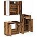 Set di mobili per il bagno con cassetto 3 pcs Legno vecchio - Foto miniatura 8