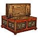 Tavolino Artigianale In Legno Rosso 100x100x47h Cm - Foto miniatura 5