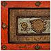 Tavolino Artigianale In Legno Rosso 100x100x47h Cm - Foto miniatura 8