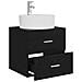 Mobile Lavabo da Parete Rovere Nero 49,5 x 44,5 x 65 cm - Foto miniatura 2