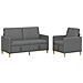 Set di Divani con Storage 2 pcs Grigio Scuro Poliestere - Foto miniatura 1