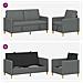 Set di Divani con Storage 2 pcs Grigio Scuro Poliestere - Foto miniatura 4