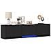 Mobile TV con LED Nero 165 x 34 x 40 cm Legno ingegnerizzato - Foto miniatura 3