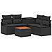 Set di divani 6 pz Nero Rattan sintetico e Acciaio - Foto miniatura 1