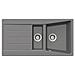 LS102T Serie Cristalite Lavello da incasso Sintetico con 1 Vasca e 1 Vaschino Dimensioni 100 x 50 cm Colore Titanio - Foto miniatura 1