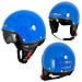 Casco Jet Demi Scooter Moto Omologato Ece 22 Visiera Parasole Blu M - Foto miniatura 1