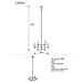 , Lampadario A 6 Luci A Sospensione Con 6 Lamp, Attacco Per Lampada A Sospensione Per Living Room, Dining Room O Bedroom, Attacco E27, Colore Nero Cromato, Con Cappucci A Sfera - Foto miniatura 2