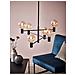 , Lampadario A 6 Luci A Sospensione Con 6 Lamp, Attacco Per Lampada A Sospensione Per Living Room, Dining Room O Bedroom, Attacco E27, Colore Nero Cromato, Con Cappucci A Sfera - Foto miniatura 4