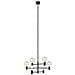 , Lampadario A 6 Luci A Sospensione Con 6 Lamp, Attacco Per Lampada A Sospensione Per Living Room, Dining Room O Bedroom, Attacco E27, Colore Nero Cromato, Con Cappucci A Sfera - Foto miniatura 5