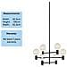 , Lampadario A 6 Luci A Sospensione Con 6 Lamp, Attacco Per Lampada A Sospensione Per Living Room, Dining Room O Bedroom, Attacco E27, Colore Nero Cromato, Con Cappucci A Sfera - Foto miniatura 3