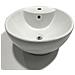Lavabo Da Appoggio Ceramica Bianco Tondo Lavandino Arredo Bagno 46x46x17 Cm - Foto miniatura 1