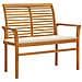 Panca da Giardino con Cuscino Crema 112 cm in Legno di Teak - Foto miniatura 1