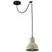 Lampadario Industrial Broni Metallo Nero 1 Luce Diffusore Calcestruzzo Grigio - Foto miniatura 1