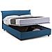 Letto Matrimoniale Clorinda, Letto Contenitore Sfoderabile Con Testiera E Giroletto Contenitore Imbottiti, 100% Made In Italy, Con Materasso Cm 160x200 Incluso, Blu - Foto miniatura 3