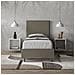 Letto Contenitore Imbottito 90x190 Similpelle Cappuccino Focus - Foto miniatura 2