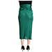 Gonna Pieghe Midi Vita Alta Taglio Tubino Verde Scuro - It40-s - Foto miniatura 3